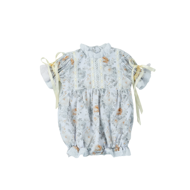 Olive and Ivory Blooms Girl Bubble