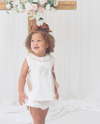 Linen Cross Girl Bubble Short Set