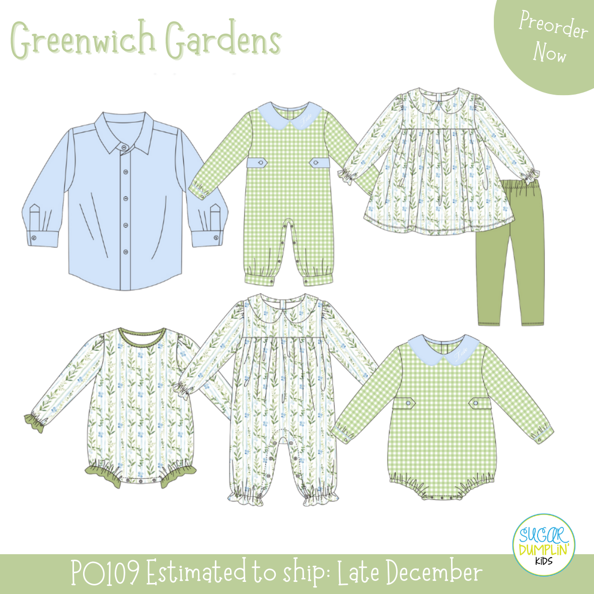 PO109: Greenwhich Garden Girls Romper