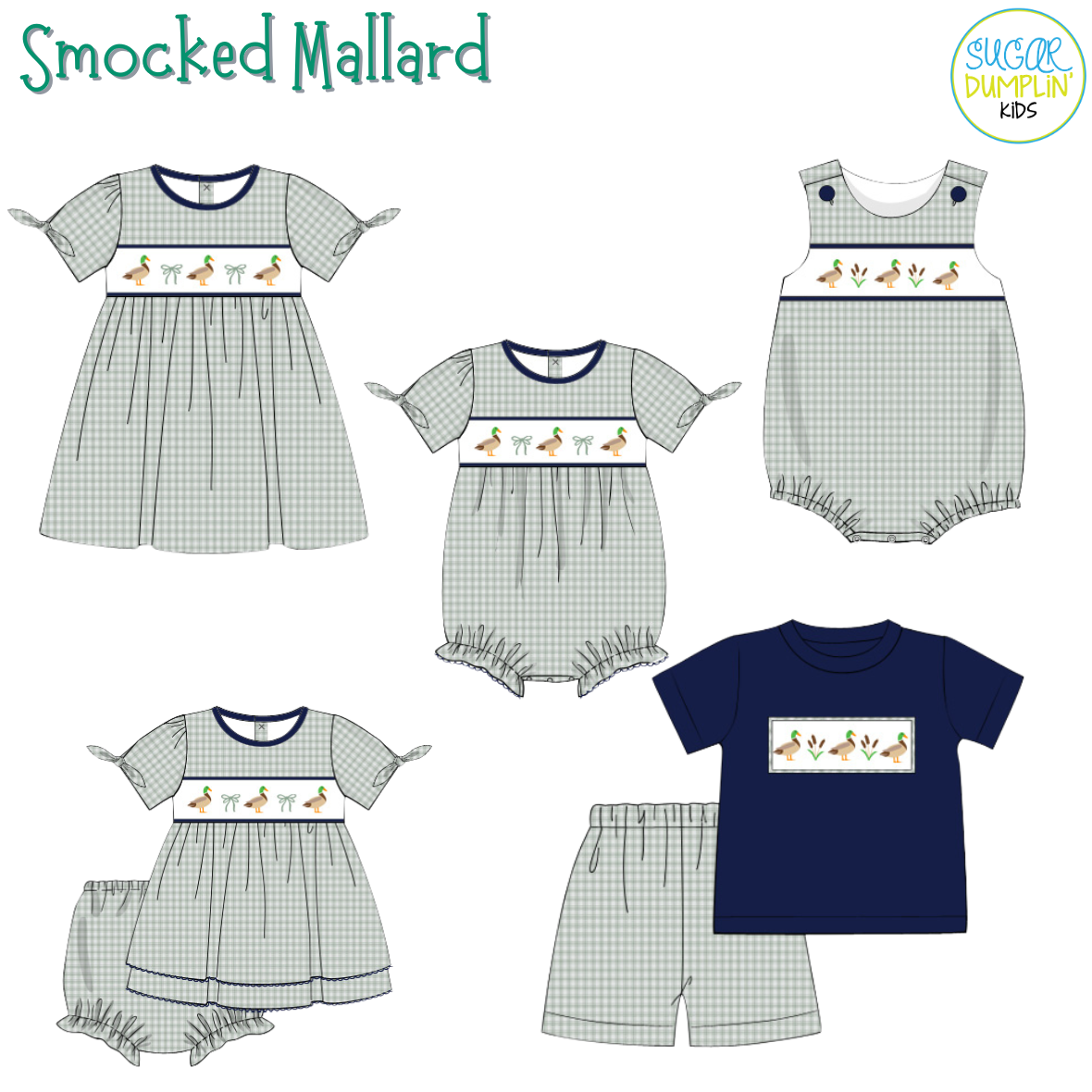 PO115: Smocked Mallard Boys Bubble