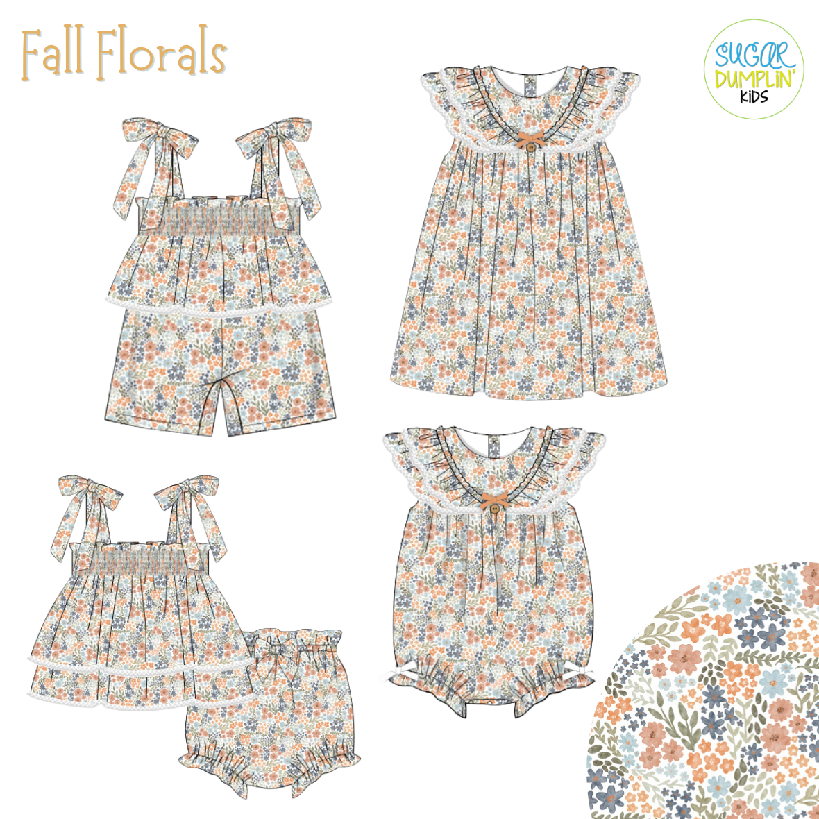 PO115: Fall Florals Girls Romper