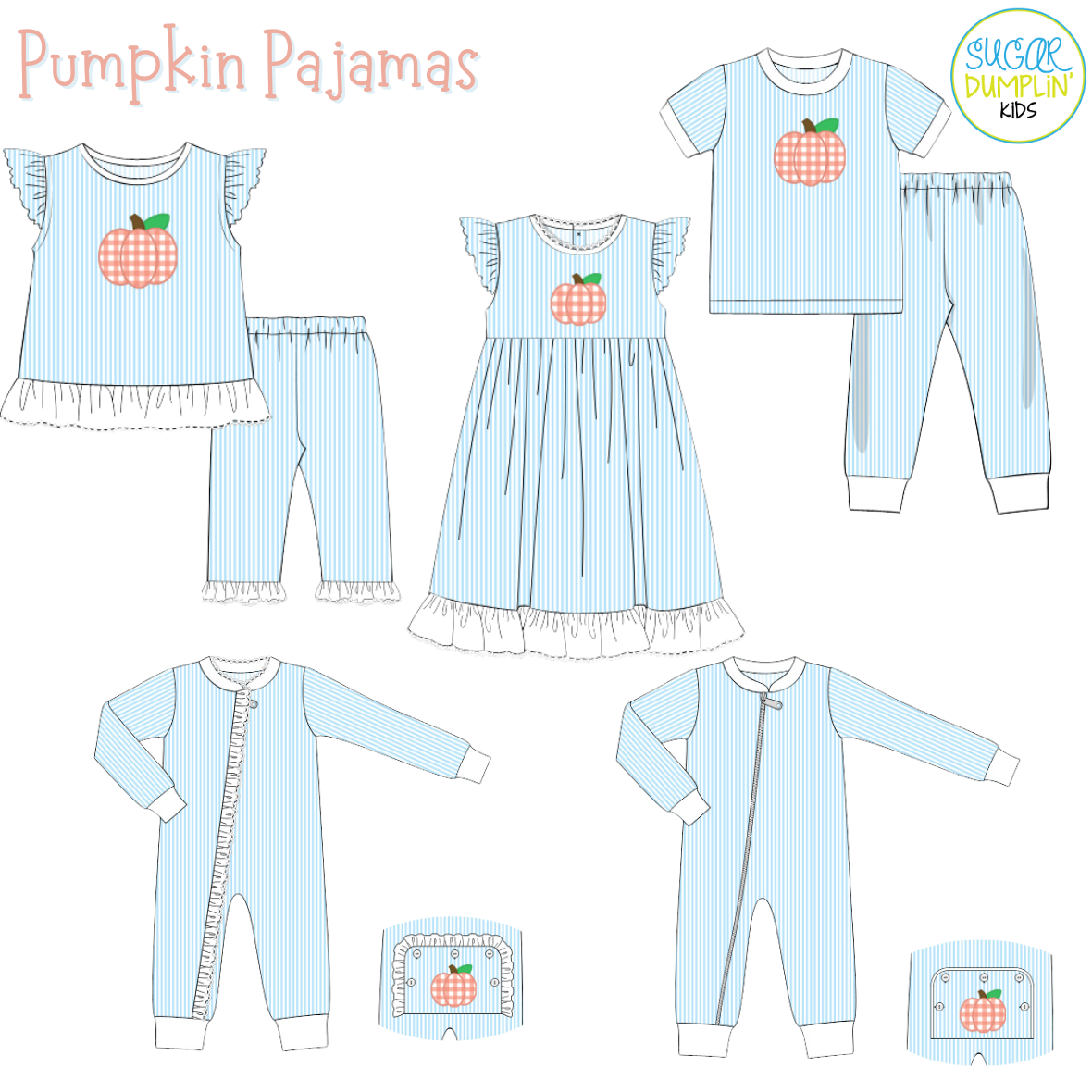 PO115: Pumpkin Pajamas Girls Lounge Set