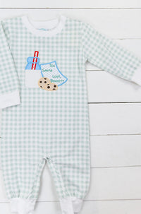 Boys Santa's Milk & Cookies Romper Lounge