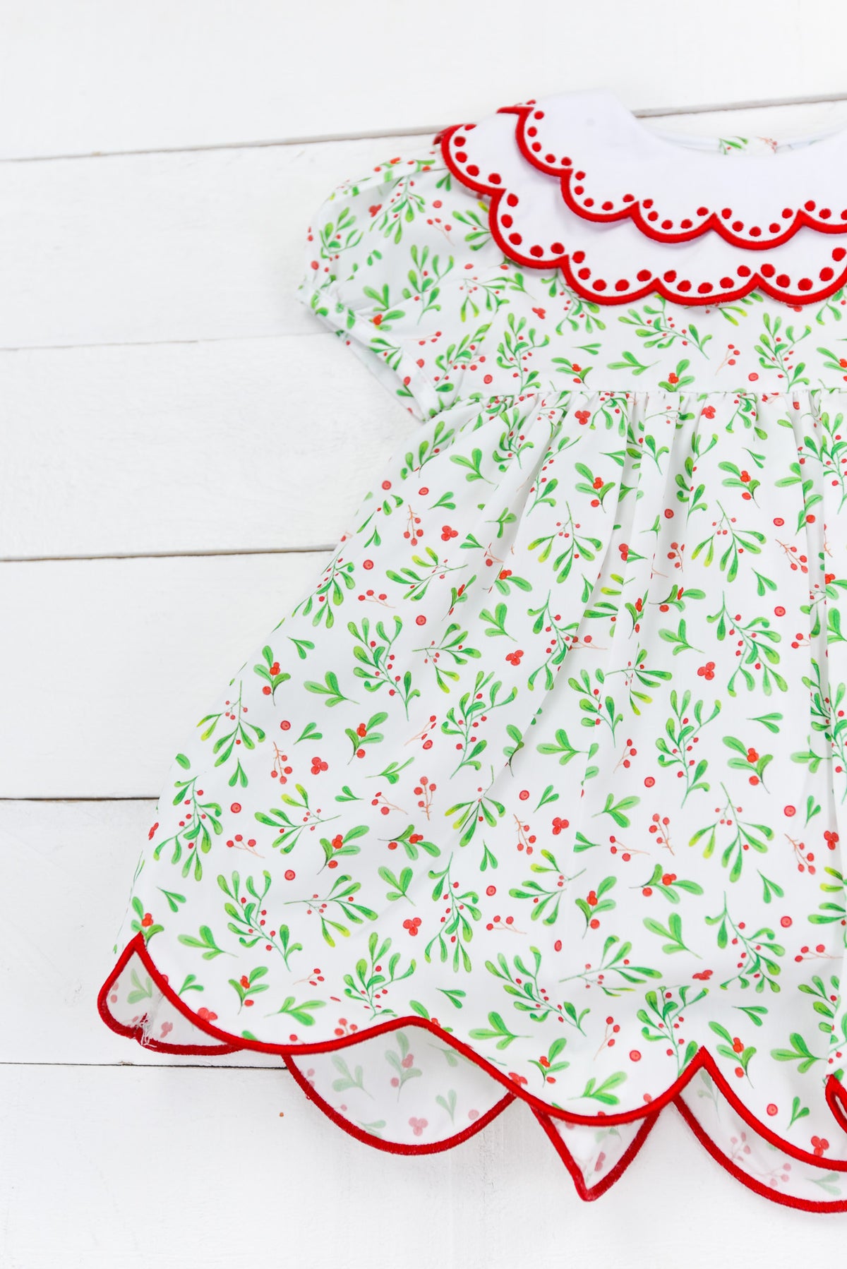 Girls Holiday Holly Dress