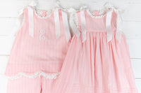 PO110: Linen Pink Girls Pant Set