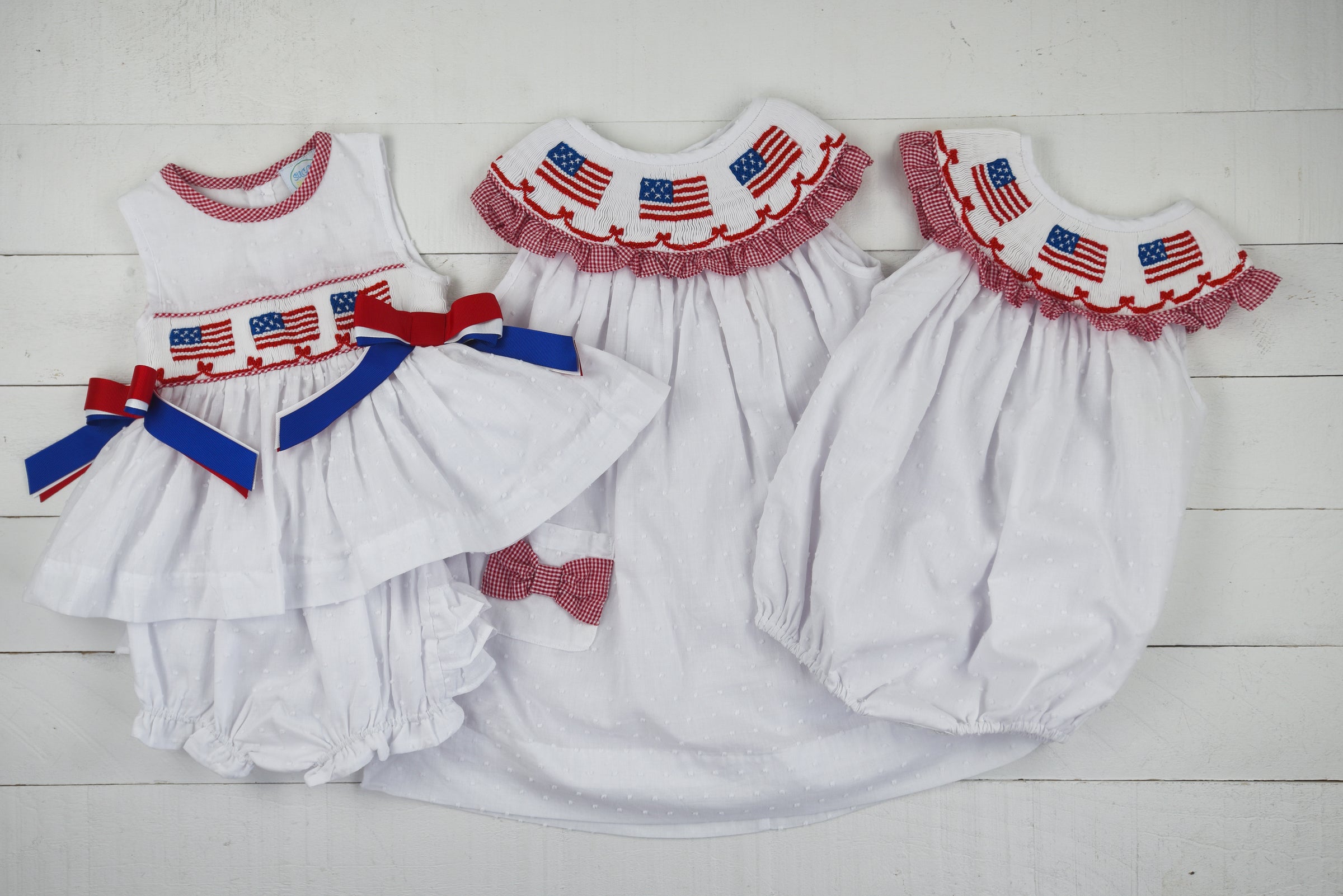 Smocked Flags Girls Bloomers