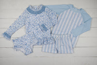 Smocked and Stripes Girls Two Piece Swimsuit