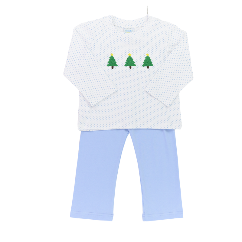 Bitty Dot Christmas Tree Boys Pants Set