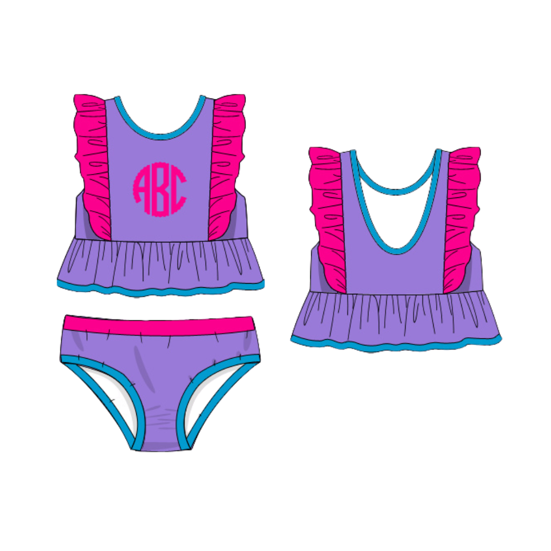 Color Safe Ruffle 2pc Swimsuit