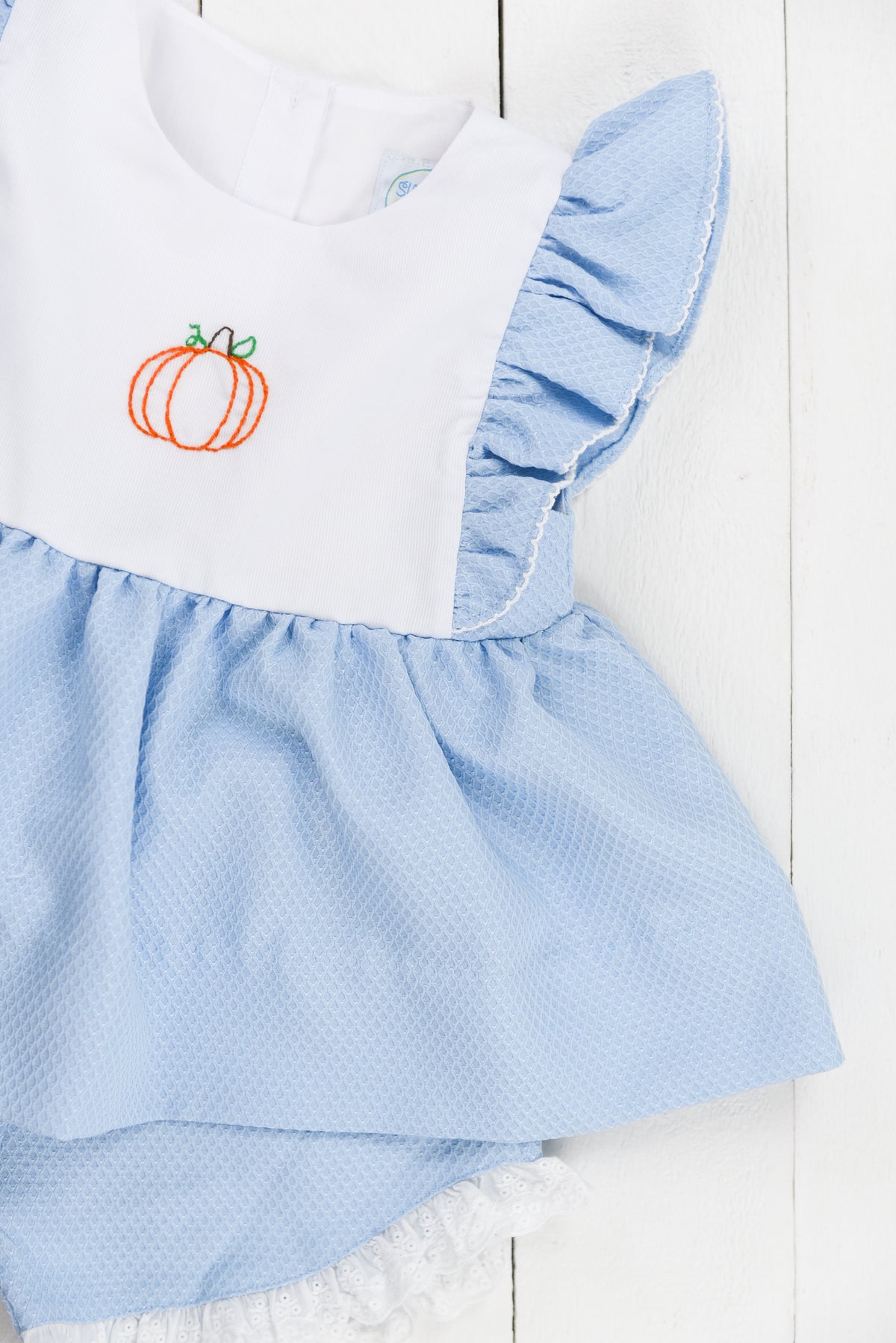 PO95: Girls Hand stitched Pumpkins Short Set
