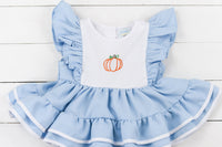 PO95: Girls hand stitched pumpkins Bloomer Set