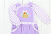 Girls Lavender Gingham Turkey Romper Set