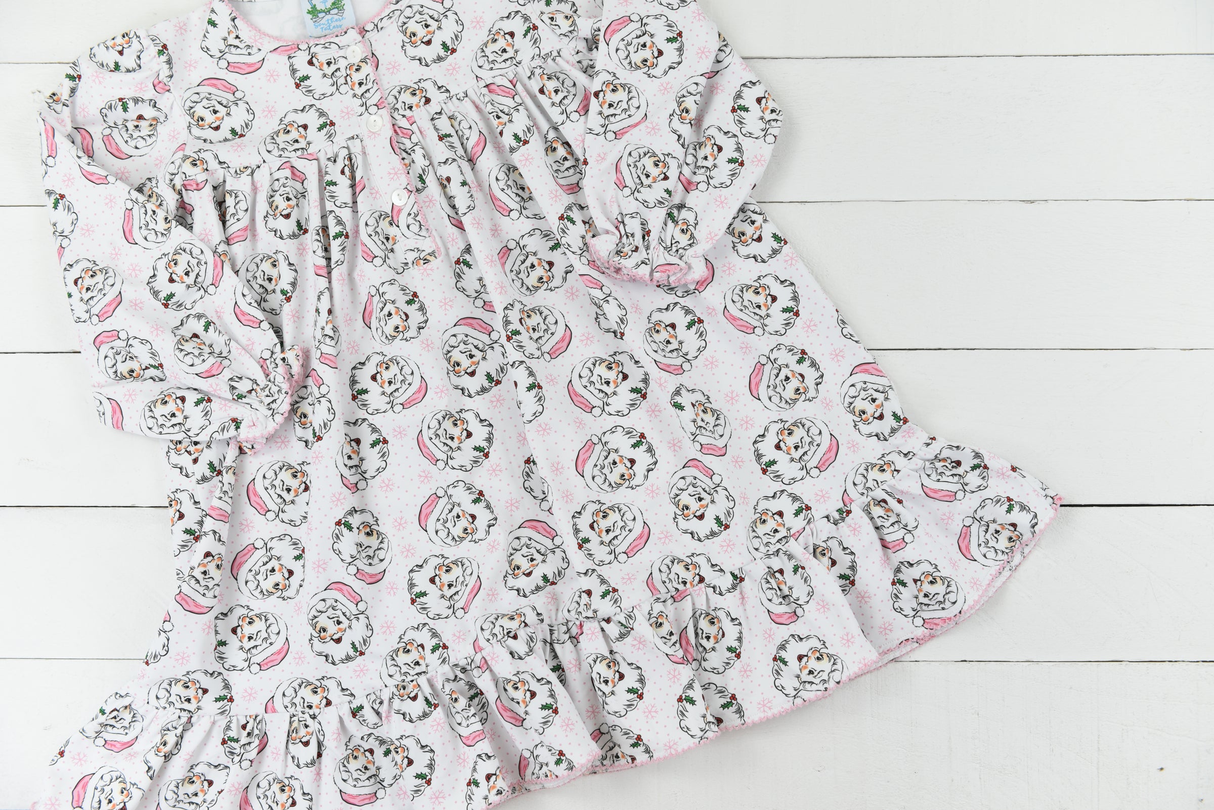 Santa Print Girl Gown