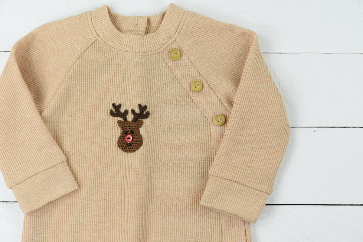 Red Nose Reindeer Boys Romper