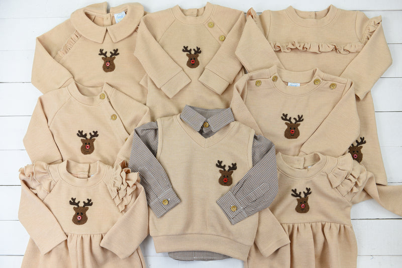 PO97: Red Nose Reindeer Girls Sweater