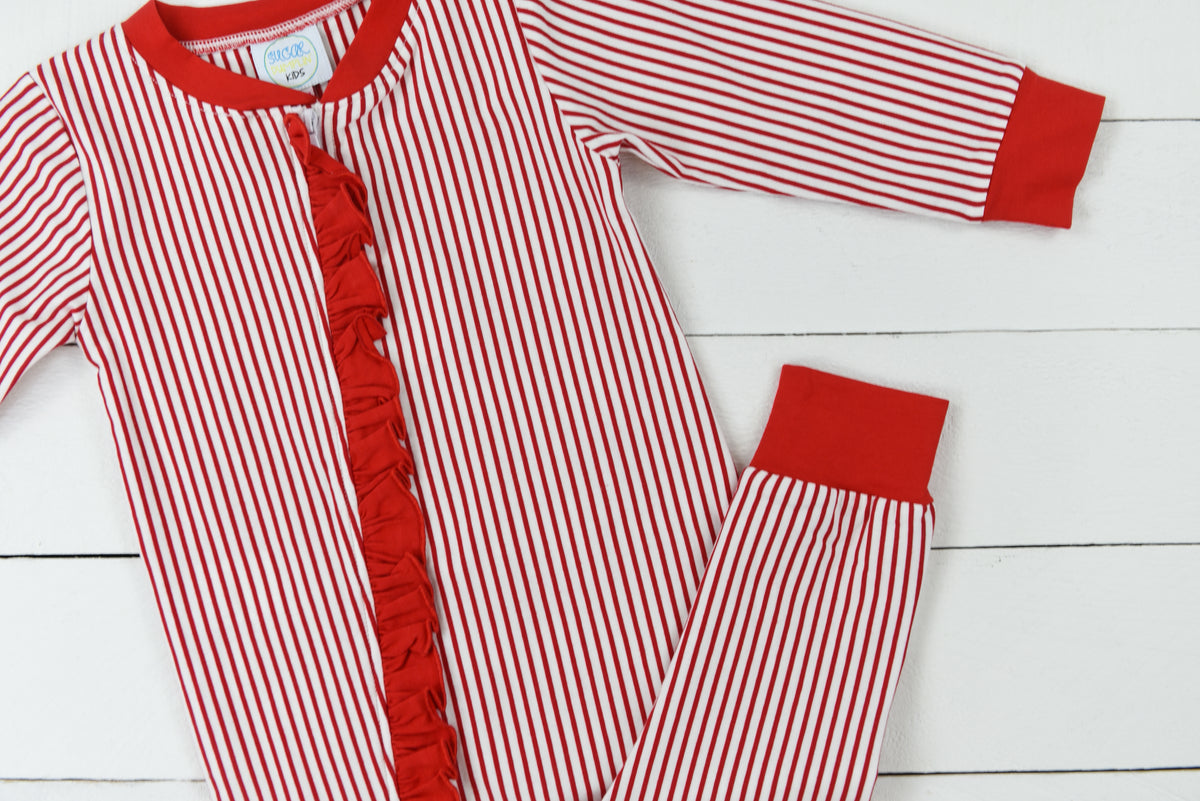 Classic Christmas Girl Ruffle Zippy