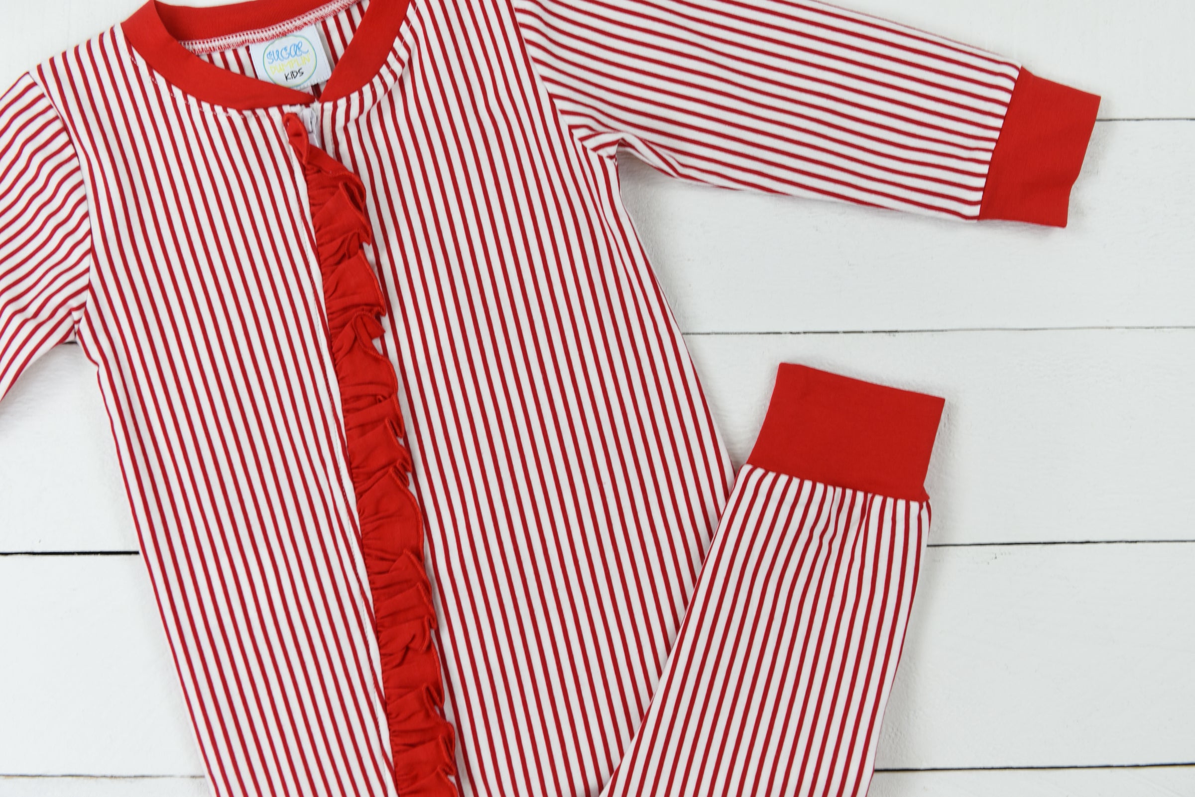 Classic Christmas Girl Ruffle Zippy