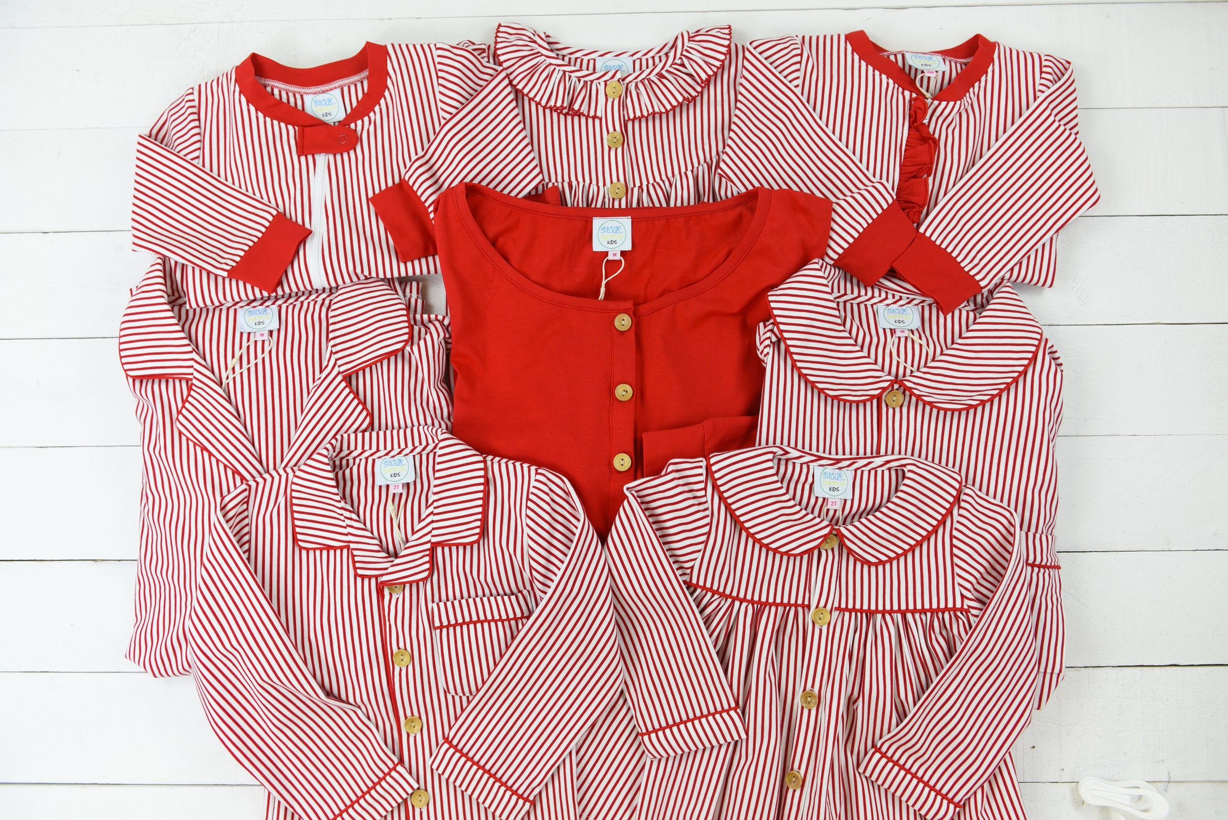 Red Solid & Stripe Adult Lounge Set