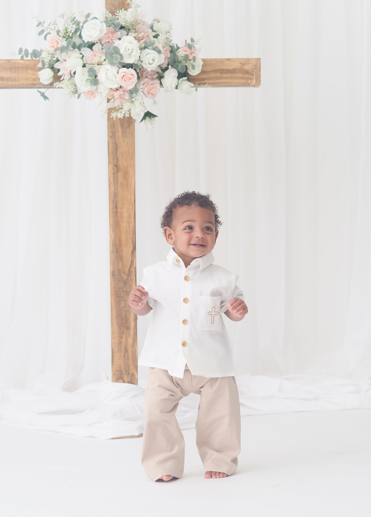 PO110: Linen Cross Boys Pant Set