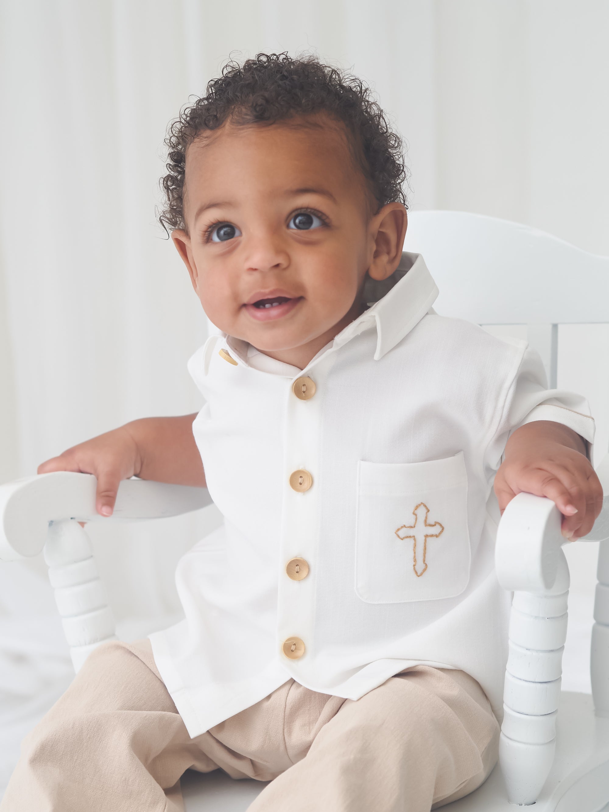 PO110: Linen Cross Boys Pant Set