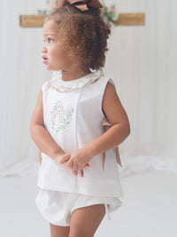 PO110: Linen Cross Girls Bloomer Set