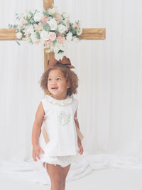 PO110: Linen Cross Girls Bloomer Set