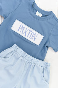 P0101: Boys Classic Name Smock Short Set