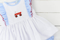 P0102: Little Red Wagon Girl Short Set