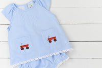 P0102: Little Red Wagon Bloomer Set