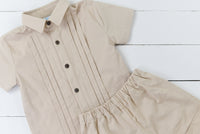 P0102: Linen Dunes Boys Short Set