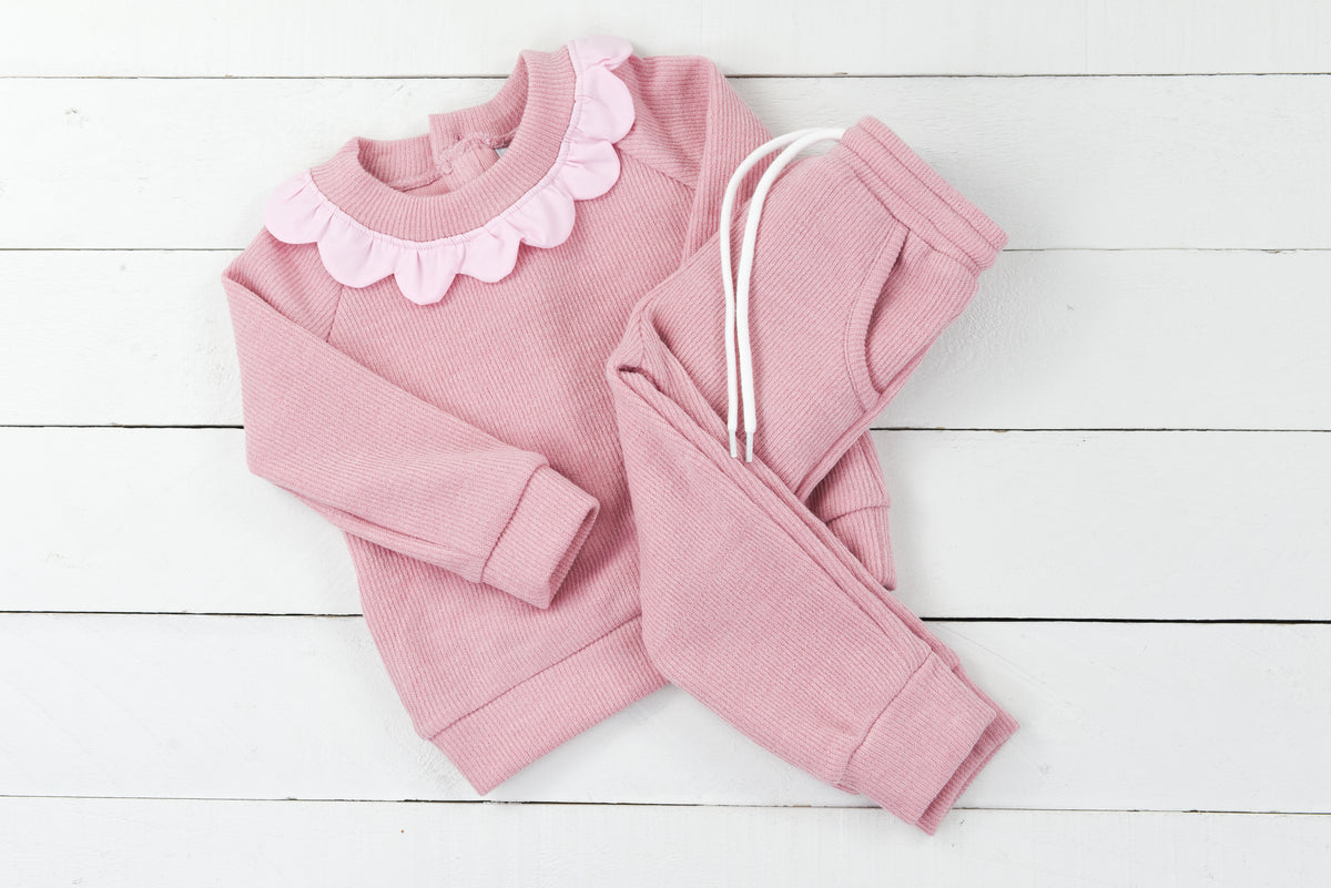 Knit Magnolia All Pink Girls Jogger Set
