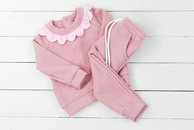 Knit Magnolia All Pink Girls Jogger Set