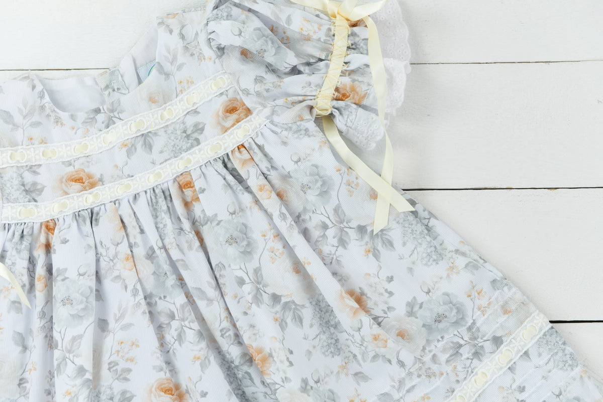 Olive and Ivory Blooms Dress