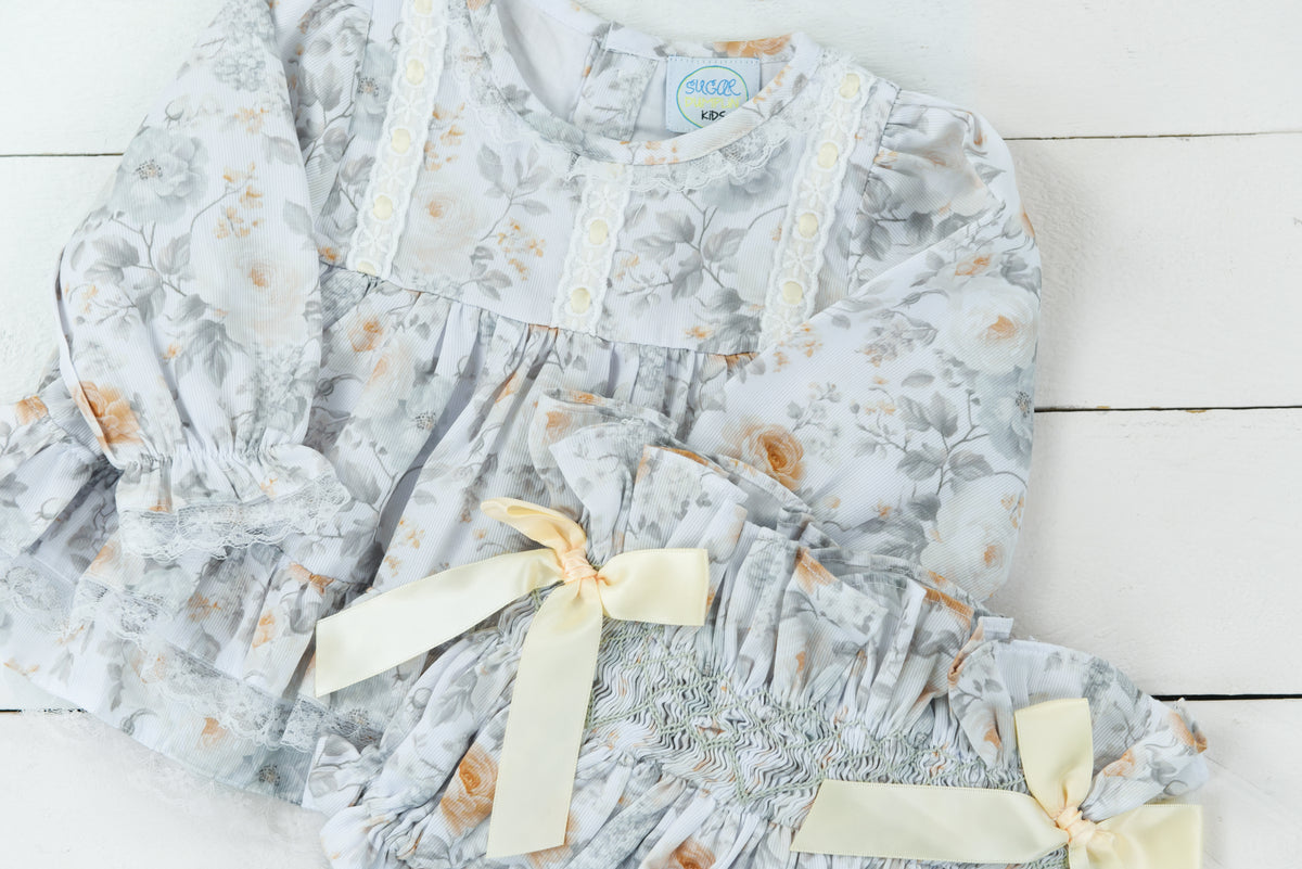 Olive and Ivory Blooms Bloomer Set