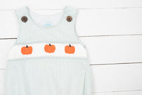 Boys Timeless Smocked Pumpkin Bubble