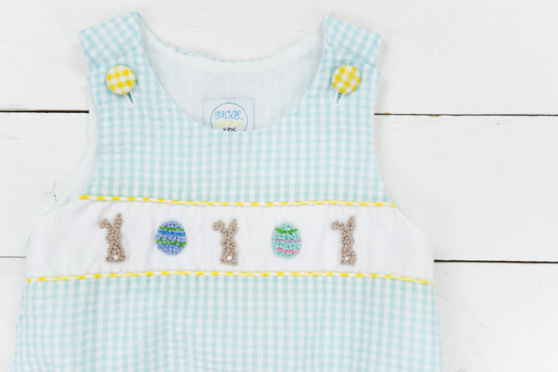Boys French Knot Bunny and Egg Bubble