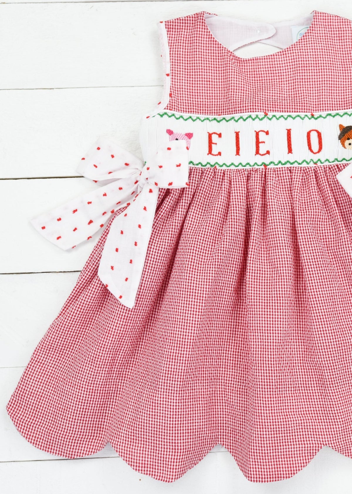 Smocked EIEIO Girls Dress