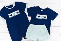 Boys Smocked Whale Shorts Set