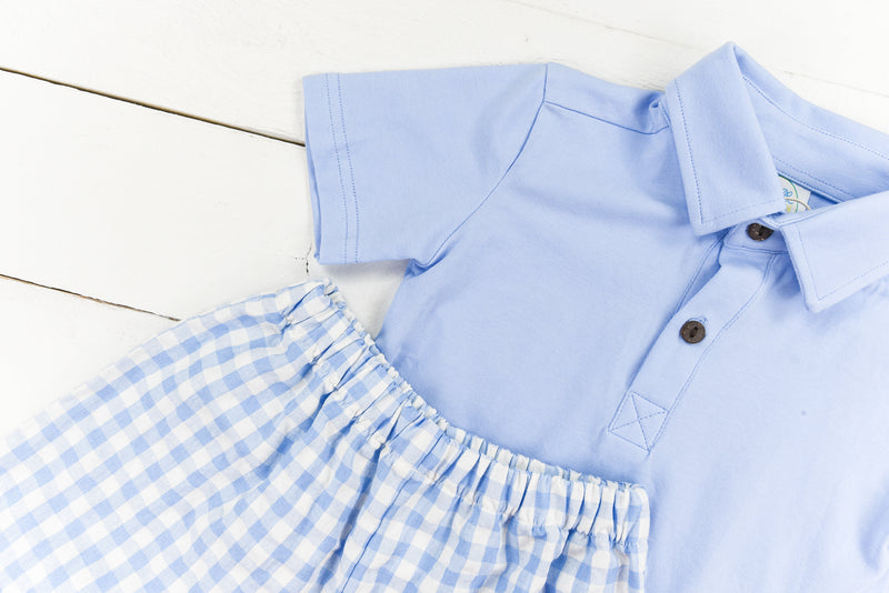 Boys Baby Blue Shorts Set
