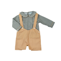 Olive and Ivory Blooms Jon Jon Set