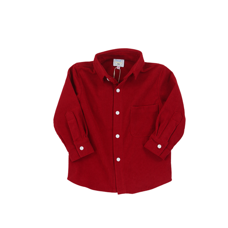 Winter Wishes Boys Corduroy Button Down Shirt