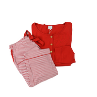 Red Solid & Stripe Adult Lounge Set