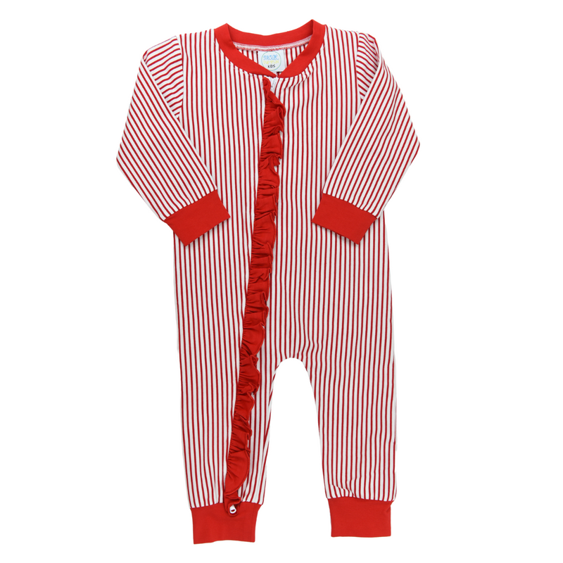 Classic Christmas Girl Ruffle Zippy