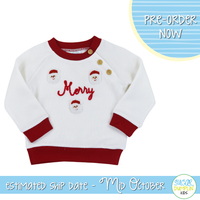 PO97: White Santa Chainstitch Sweater - Personalize
