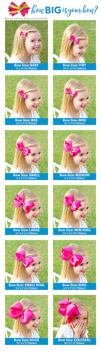 Medium Classic Grosgrain Girls Hair Bow-Hot Pink