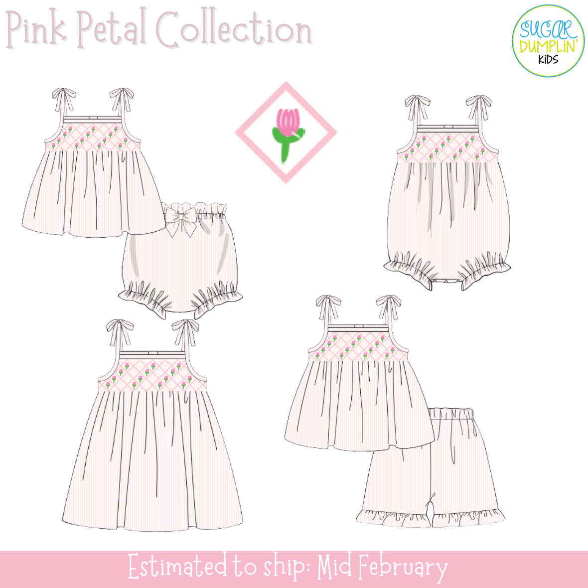 PO110: Pink Petal Girls Bloomer Set