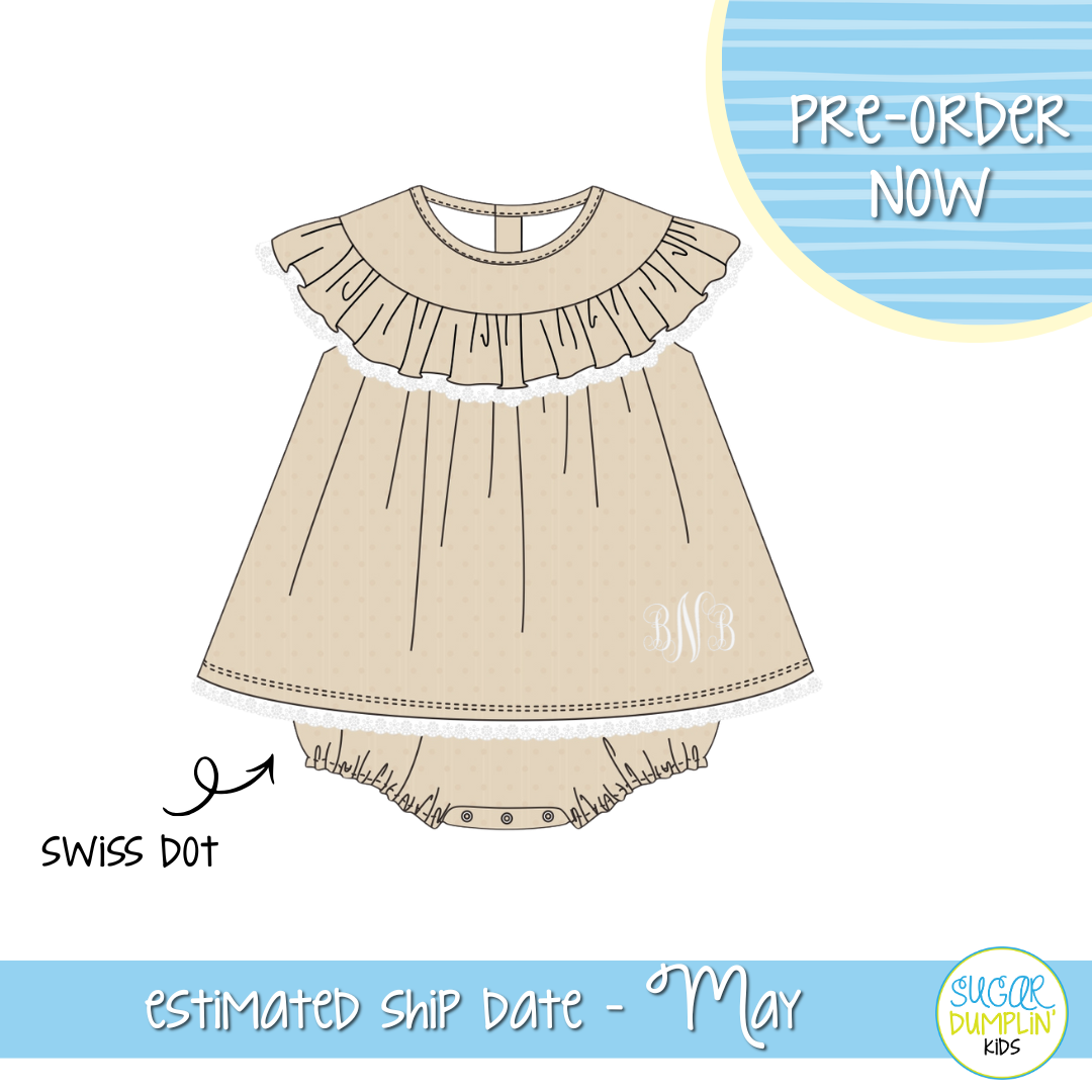 PO111: Swiss Dot Neutral Girls Skirted Bubble