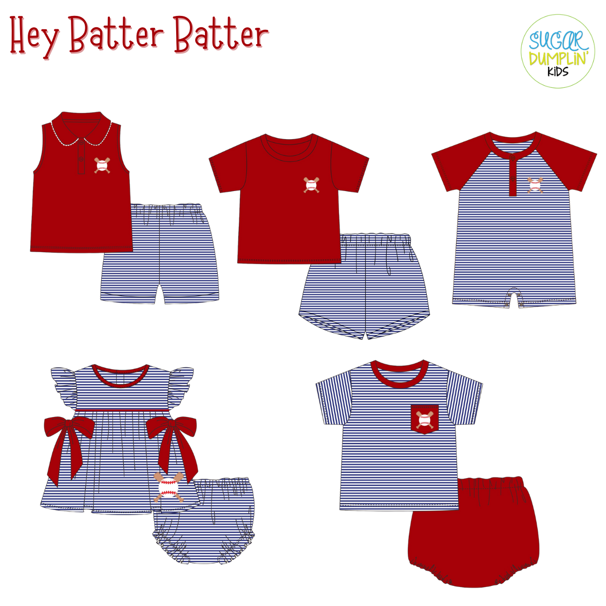 PO111: Hey Batter Batter Boys Diaper Set