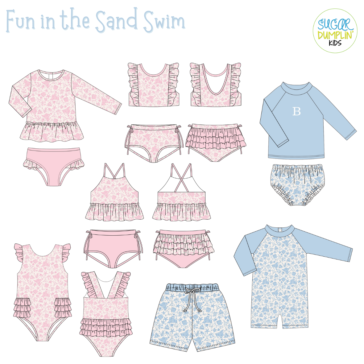 PO111: Fun in the Sand Boys Swim Shorts