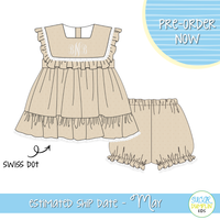 PO111: Swiss Dot Neutral Girls Bloomer Set